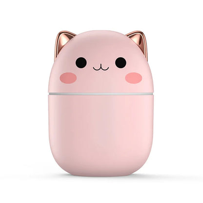 Portable 200Ml Air Humidifier Cute Kawaii Aroma Diffuser with Night Light Cool Mist for Bedroom Home Car Purifier Humificador