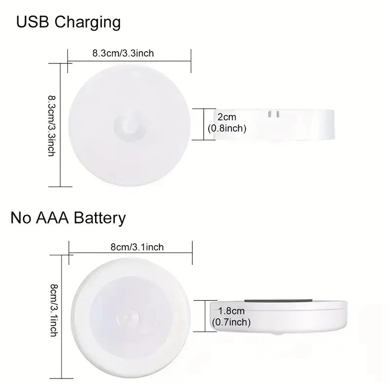 1Pc Motion Sensor Night Light - Wireless LED Detector Lamp for Bedroom, Staircase, Closet, and Room Decor-