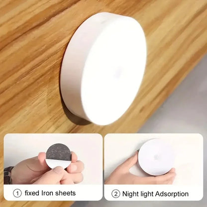 1Pc Motion Sensor Night Light - Wireless LED Detector Lamp for Bedroom, Staircase, Closet, and Room Decor-